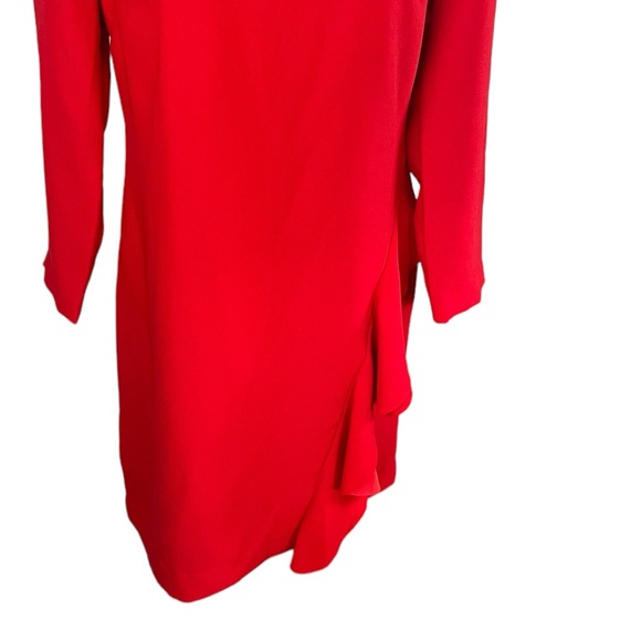Banana Republic Red Sheath Dress with Side Ruffle - Picture 5 of 11